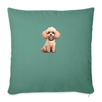 Cute Poodle, Dogs Illustration - Poodle - Sofa pillowcase 17,3'' x 17,3'' (45 x 45 cm) - cypress green - Front