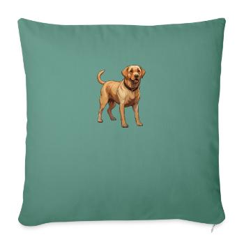 Golden Retriever Illustration Retrieving Dog - Sofa pillowcase 17,3'' x 17,3'' (45 x 45 cm) - cypress green - Front