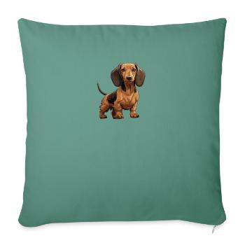 Dachshund, Dachshund or Teckel Cute Hound - Sofa pillowcase 17,3'' x 17,3'' (45 x 45 cm) - cypress green - Front