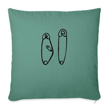 Épingles de sécurité grossesse - Housse de coussin décorative 45 x 45 cm - vert sapin - Devant