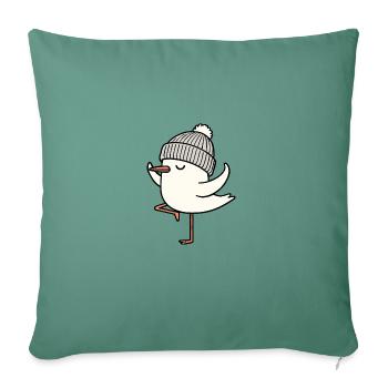 Nordsee Comic Möwe Yoga Mütze Beanie Resilienz Om - Sofakissenbezug 45 x 45 cm - Tanngrün - Vorne
