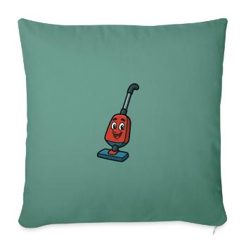 A happy vacuum cleaner - Sofa pillowcase 17,3'' x 17,3'' (45 x 45 cm) - cypress green - Front