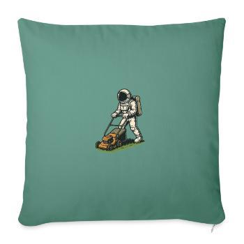 Astronaute tondant la pelouse - Housse de coussin décorative 45 x 45 cm - vert sapin - Devant