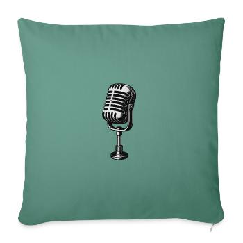 Old microphone - Sofa pillowcase 17,3'' x 17,3'' (45 x 45 cm) - cypress green - Front