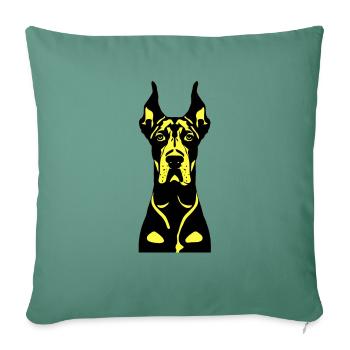 Great Dane Duo-Tone: Pawsome Tee Stencil Style Dog - Sofa pillowcase 17,3'' x 17,3'' (45 x 45 cm) - cypress green - Front