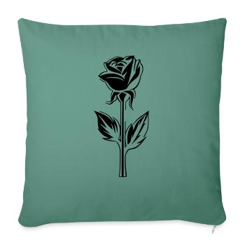 Conception simple de rose fleurie - Housse de coussin décorative 45 x 45 cm - vert sapin - Devant