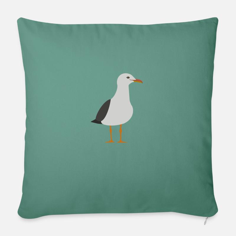 Mouette - Housse de coussin décorative 45 x 45 cm - vert sapin