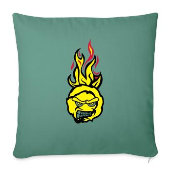 tennis face cartoon flamme feroce - Housse de coussin décorative 45 x 45 cm - vert sapin - Devant