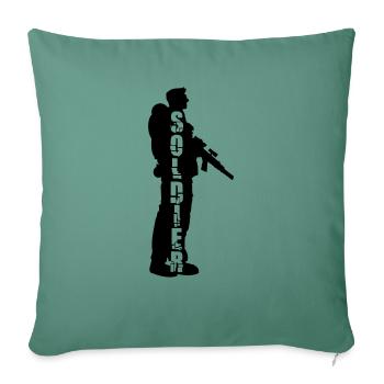 Soldier Silhouette War General Freedom Fighter - Sofa pillowcase 17,3'' x 17,3'' (45 x 45 cm) - cypress green - Front