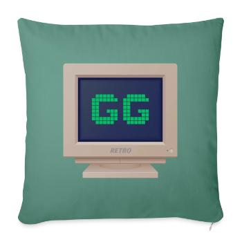 CRT design - GG (Good Game) - Housse de coussin décorative 45 x 45 cm - vert sapin - Devant