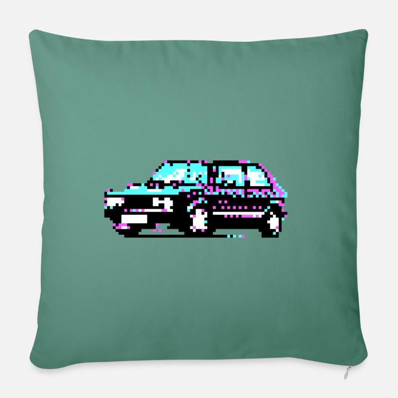 PIXELGOLF Oldtimer - Sofakissenbezug 45 x 45 cm - Tanngrün