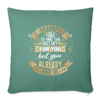 grand-père nous sommes le meilleur cadeau #grandchildren - Housse de coussin décorative 45 x 45 cm - vert sapin - Devant