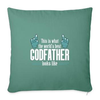 what the best godfather in the world looks like - Sofa pillowcase 17,3'' x 17,3'' (45 x 45 cm) - cypress green - Front