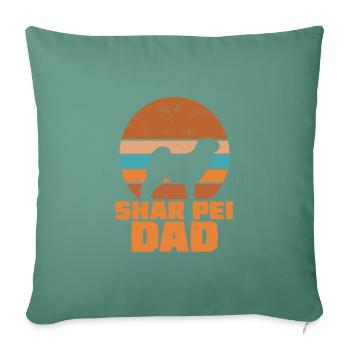 Shar Pei Dad - Sofa pillowcase 17,3'' x 17,3'' (45 x 45 cm) - cypress green - Front