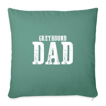 Papa Greyhound - Housse de coussin décorative 45 x 45 cm - vert sapin - Devant