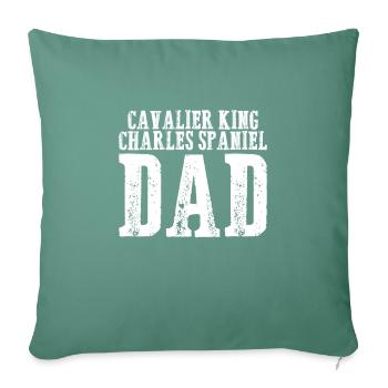 Cavalier King Charles Spaniel Papa - Housse de coussin décorative 45 x 45 cm - vert sapin - Devant