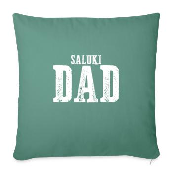 Saluki Papa - Housse de coussin décorative 45 x 45 cm - vert sapin - Devant