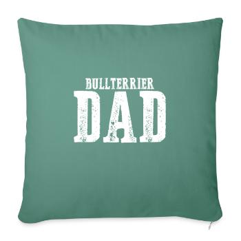 Bull Terrier Papa - Housse de coussin décorative 45 x 45 cm - vert sapin - Devant