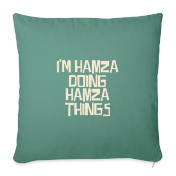 Je suis Hamza et je fais des choses Hamza - Housse de coussin décorative 45 x 45 cm - vert sapin - Devant