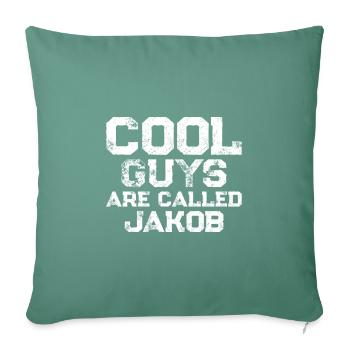 Les mecs cool s’appellent Jakob - Housse de coussin décorative 45 x 45 cm - vert sapin - Devant