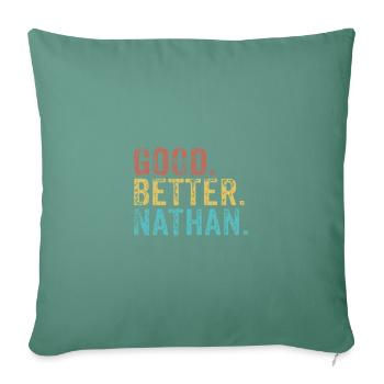 Bon mieux Nathan - Housse de coussin décorative 45 x 45 cm - vert sapin - Devant
