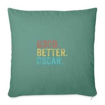 Les mecs cool s’appellent Oscar - Housse de coussin décorative 45 x 45 cm - vert sapin - Devant