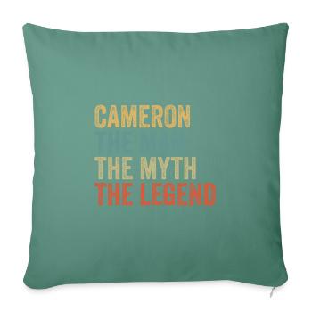Cameron l’homme, le mythe - Housse de coussin décorative 45 x 45 cm - vert sapin - Devant