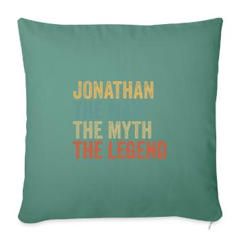 Jonathan the man the myth - Sofa pillowcase 17,3'' x 17,3'' (45 x 45 cm) - cypress green - Front