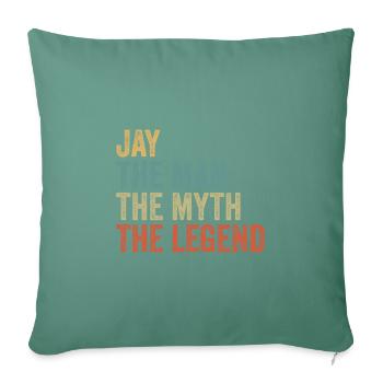 Jay l’homme le mythe - Housse de coussin décorative 45 x 45 cm - vert sapin - Devant