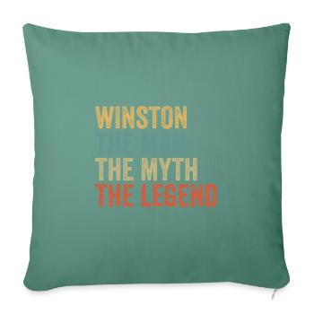 Winston l’homme, le mythe - Housse de coussin décorative 45 x 45 cm - vert sapin - Devant