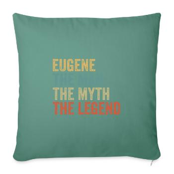 Eugène l’homme le mythe - Housse de coussin décorative 45 x 45 cm - vert sapin - Devant