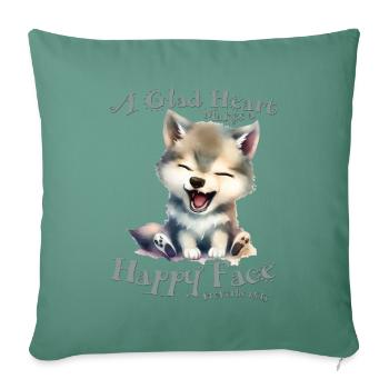 DLM KIDS GLAD HEART B1U - Sofa pillowcase 17,3'' x 17,3'' (45 x 45 cm) - cypress green - Front