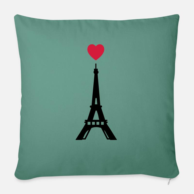 eiffelturm paris love - Sofakissenbezug 45 x 45 cm - Tanngrün