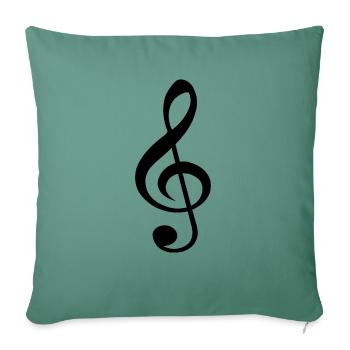 treble clef. - Sofa pillowcase 17,3'' x 17,3'' (45 x 45 cm) - cypress green - Front