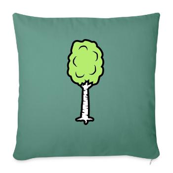 Comic Birch Trees - Sofa pillowcase 17,3'' x 17,3'' (45 x 45 cm) - cypress green - Front