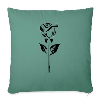Conception simple d’un logo rose - Housse de coussin décorative 45 x 45 cm - vert sapin - Devant