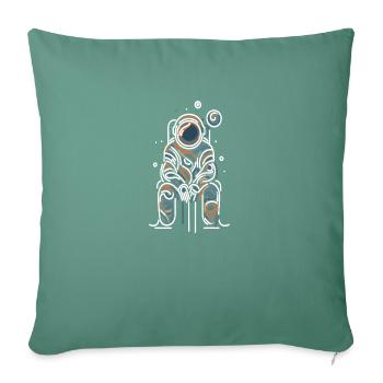 Kosmische Liebe - Linien-Astronaut - Sofakissenbezug 45 x 45 cm - Tanngrün - Vorne