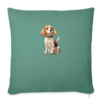 Beagle Illustration, Hunting Dog and Hound Graphic - Sofa pillowcase 17,3'' x 17,3'' (45 x 45 cm) - cypress green - Front