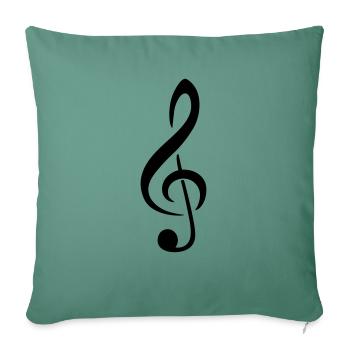 clef de sol partition musique classique - Housse de coussin décorative 45 x 45 cm - vert sapin - Devant