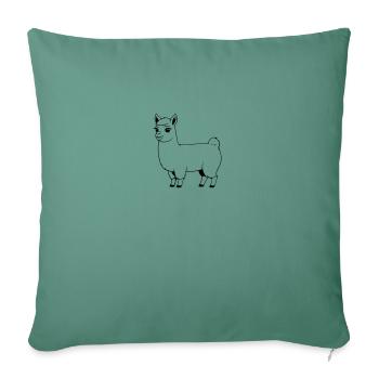 Llama as vector graphic - Sofa pillowcase 17,3'' x 17,3'' (45 x 45 cm) - cypress green - Front