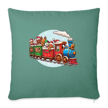 Christmas Train Elf Reindeer Snow - Sofa pillowcase 17,3'' x 17,3'' (45 x 45 cm) - cypress green - Front