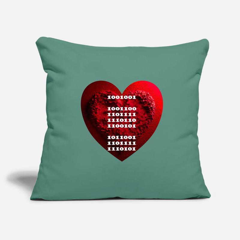 Encrypted declaration of love in binary code Sofa pillowcase 17,3'' x 17,3'' (45 x 45 cm)