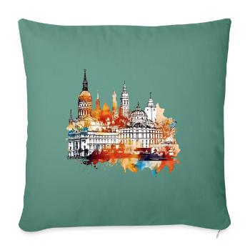 Madrid est la capitale dynamique de l’Espagne - Housse de coussin décorative 45 x 45 cm - vert sapin - Devant