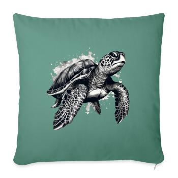 The turtle - Sofa pillowcase 17,3'' x 17,3'' (45 x 45 cm) - cypress green - Front
