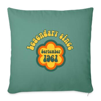 Legendary since September 1961 Geburtstag Retro - Sofakissenbezug 45 x 45 cm - Tanngrün - Vorne