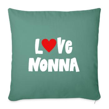 J’aime ma grand-mère italien Nonna - Housse de coussin décorative 45 x 45 cm - vert sapin - Devant