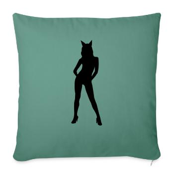 Woman as a devil - Sofa pillowcase 17,3'' x 17,3'' (45 x 45 cm) - cypress green - Front