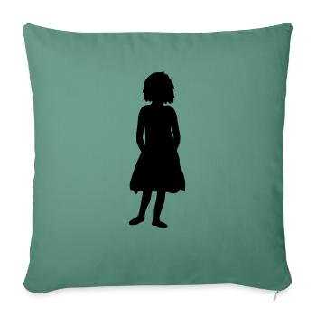 girl little child dress skirt standing summer fr - Sofa pillowcase 17,3'' x 17,3'' (45 x 45 cm) - cypress green - Front