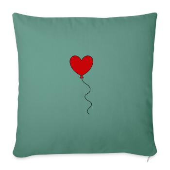 ballon ballon ballon rouge coeur rouge coeur rouge - Housse de coussin décorative 45 x 45 cm - vert sapin - Devant