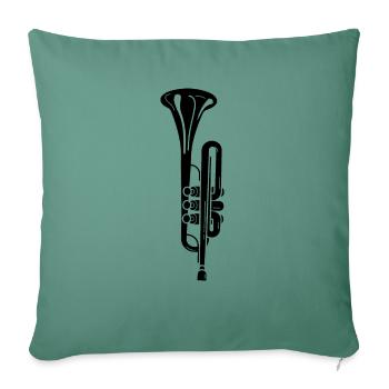 Trompette Musique - Housse de coussin décorative 45 x 45 cm - vert sapin - Devant